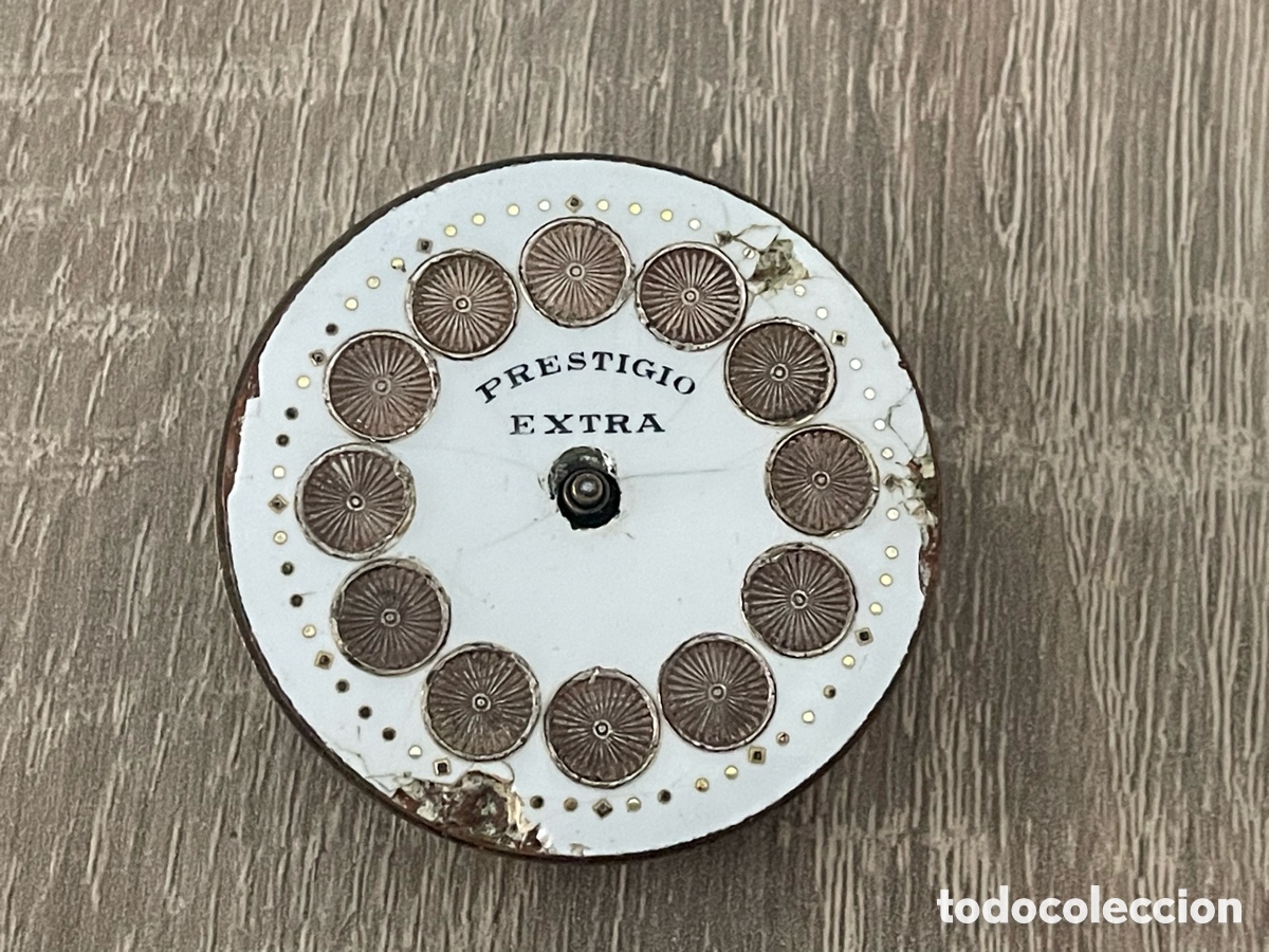 Recambios de relojes: Movimiento reloj de bolsillo antiguo con esfera Prestigio Extra, 43 mm