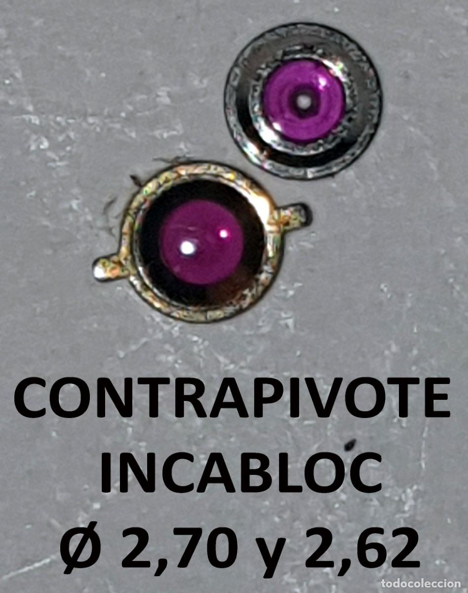 Recambios de relojes: Lote de Contrapivotes / Rub&iacute;es Antichoque Tipo Incabloc - Di&aacute;metros &Oslash; 2,70 mm y &Oslash; 2,62 mm