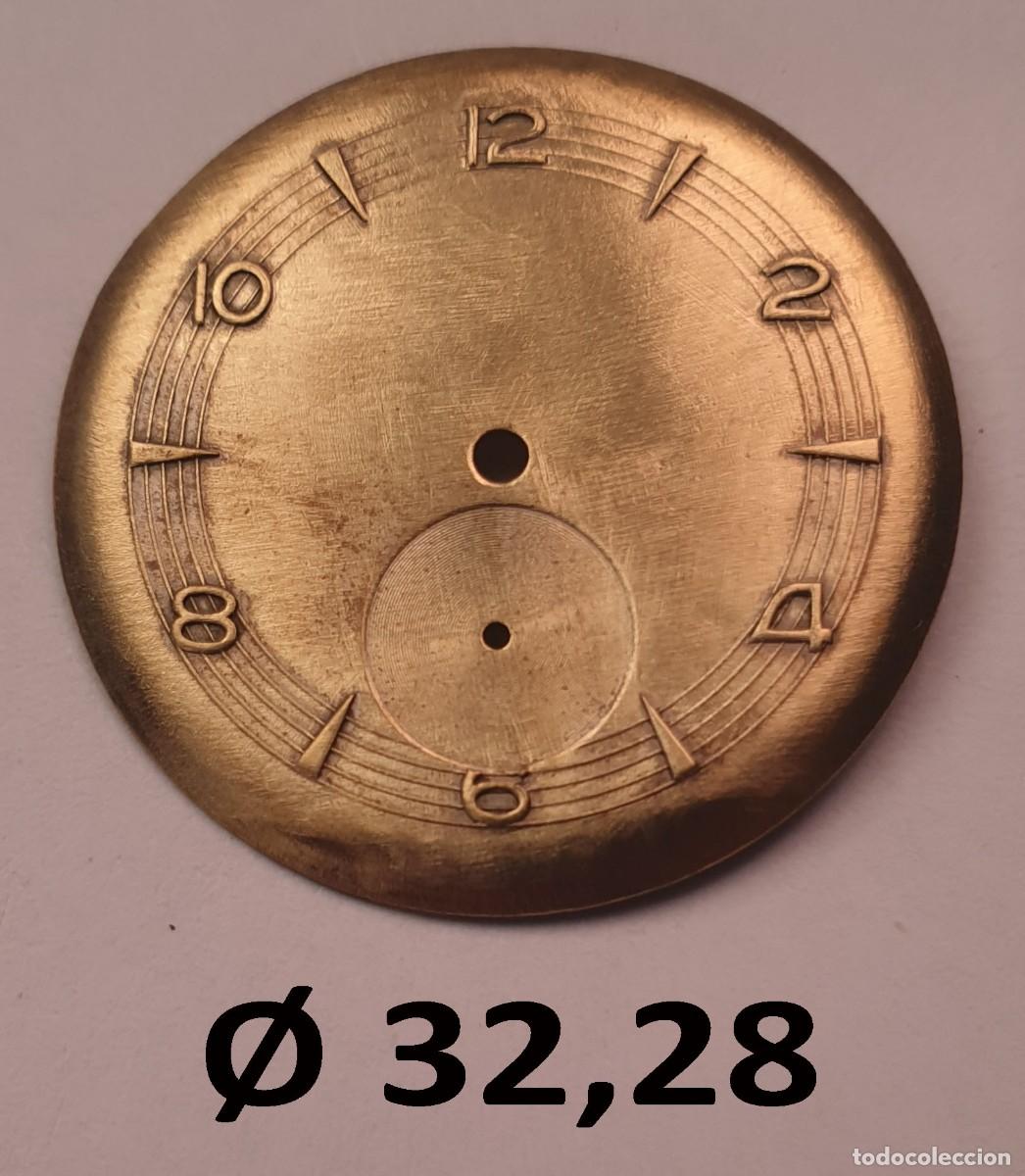 Recambios de relojes: Esfera de Reloj Vintage Art D&eacute;co en Lat&oacute;n - Segundero a las 6 - &Oslash; 32,28 mm
