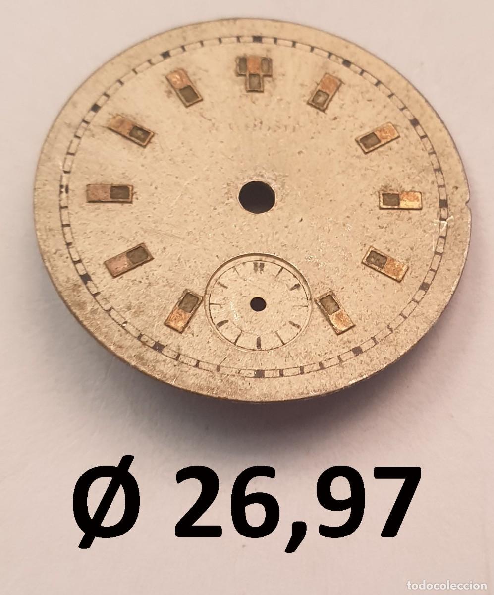 Recambios de relojes: Esfera Reloj Vintage Estilo Militar / Aviador - Segundero a las 6 y Escala de Minutos - &Oslash; 26,97 mm