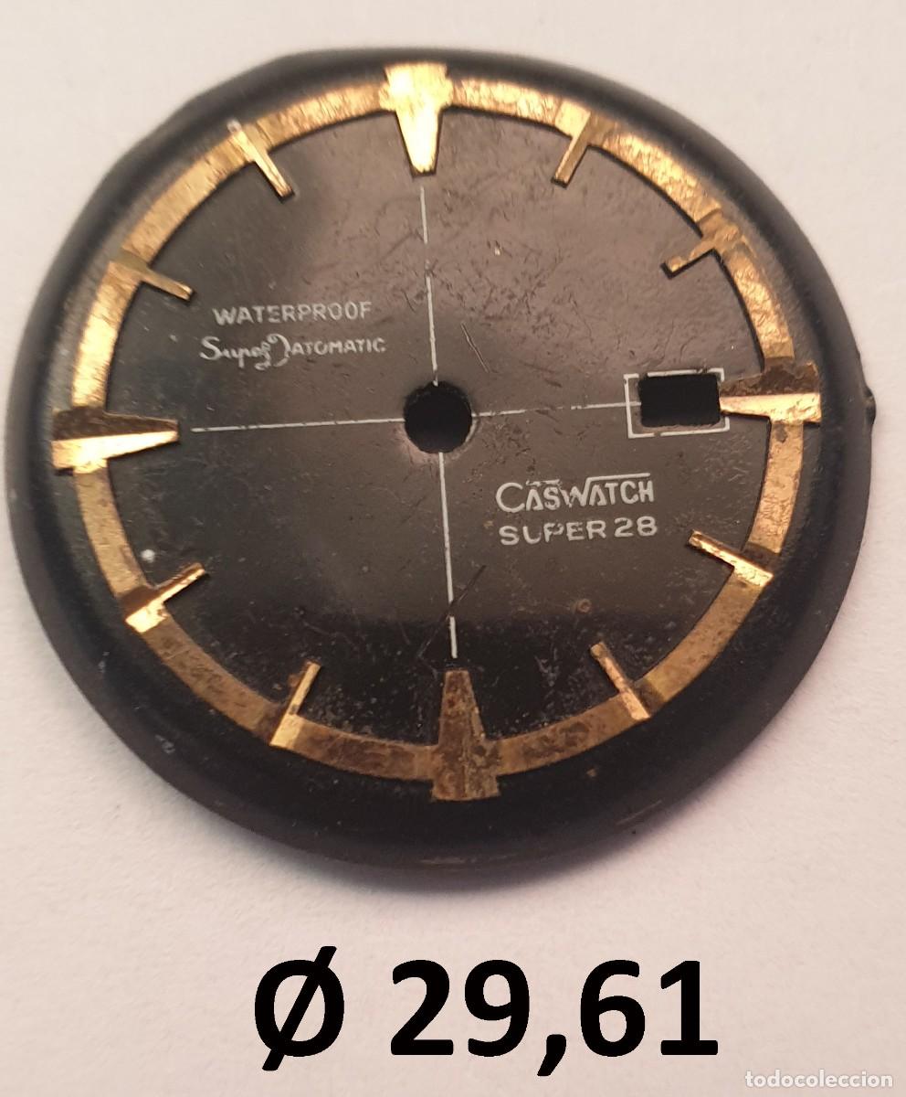 Recambios de relojes: T&Iacute;TULO DEL ANUNCIO Esfera Reloj Caswatch Super 28 - Superdatomatic / Waterproof - Negra - &Oslash; 29,61 mm