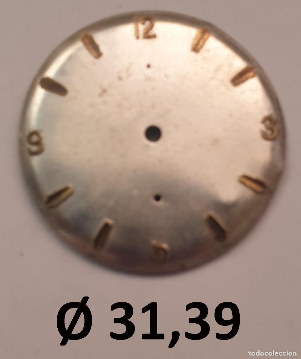 Recambios de relojes: Esfera de Reloj Vintage Neutra - Segundero a las 6 e &Iacute;ndices Relieve - &Oslash; 31,39 mm