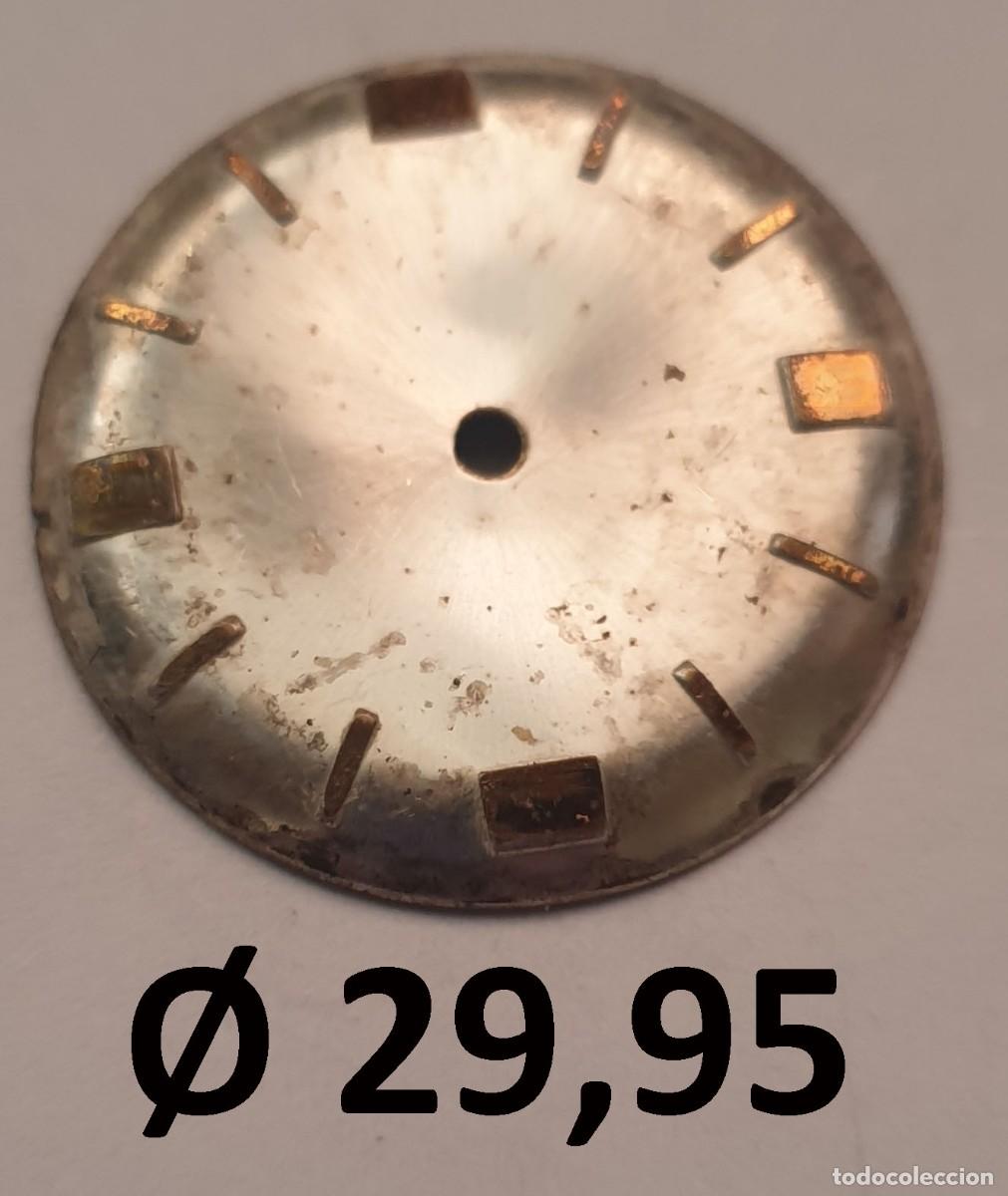 Recambios de relojes: Esfera de Reloj Vintage Sin Marca - &Iacute;ndices Dorados Aplicados - &Oslash; 29,95 mm