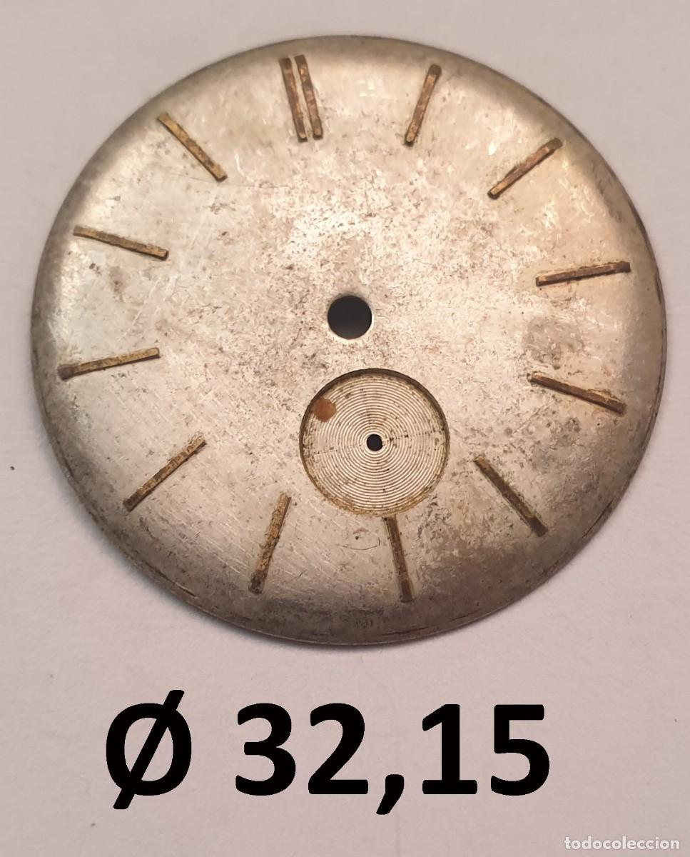 Recambios de relojes: Esfera de Reloj Vintage Sin Marca - Segundero a las 6 e &Iacute;ndices Bast&oacute;n - &Oslash; 32,15 mm