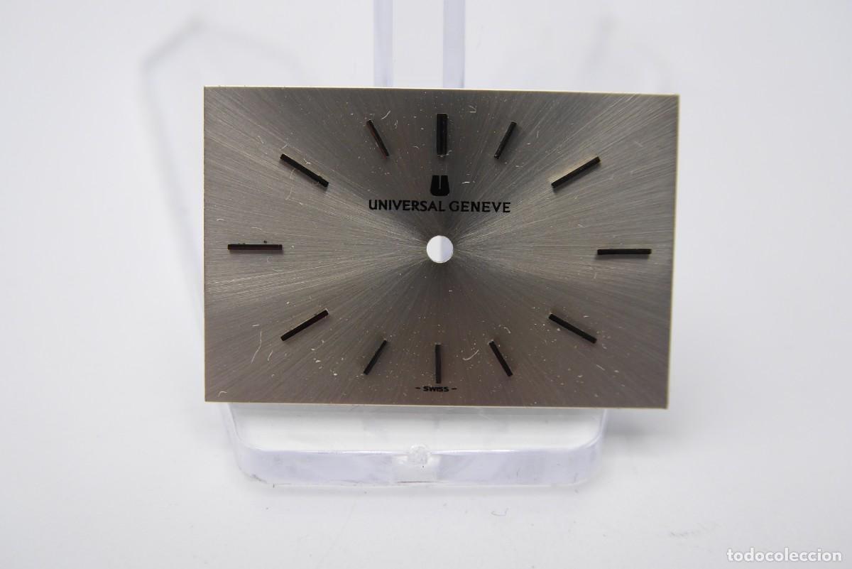 Recambios de relojes: Universal Gen&egrave;ve vintage dial silver 23.6mm x 15.9mm