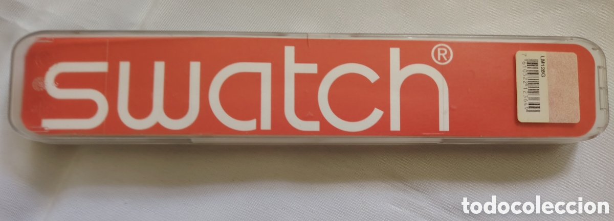 Recambios de relojes: Caja / Estuche Original Swatch R&iacute;gido. Modelo LM128G. Excelente Estado. Cierre Perfecto.