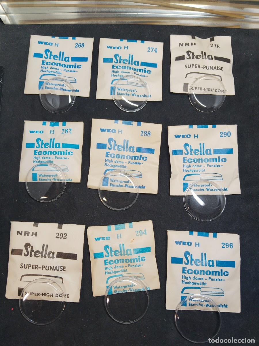 Recambios de relojes: Lote de 18 cristales de reloj marca Stella