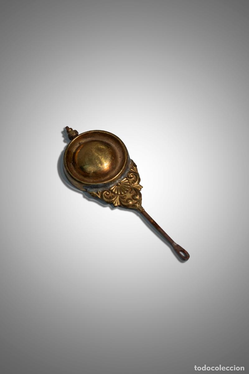 Recambios de relojes: Antiguo P&eacute;ndulo de laton de Reloj con Ornato Floral Estilo Victoriano ,Antique Brass Clock Pendulum