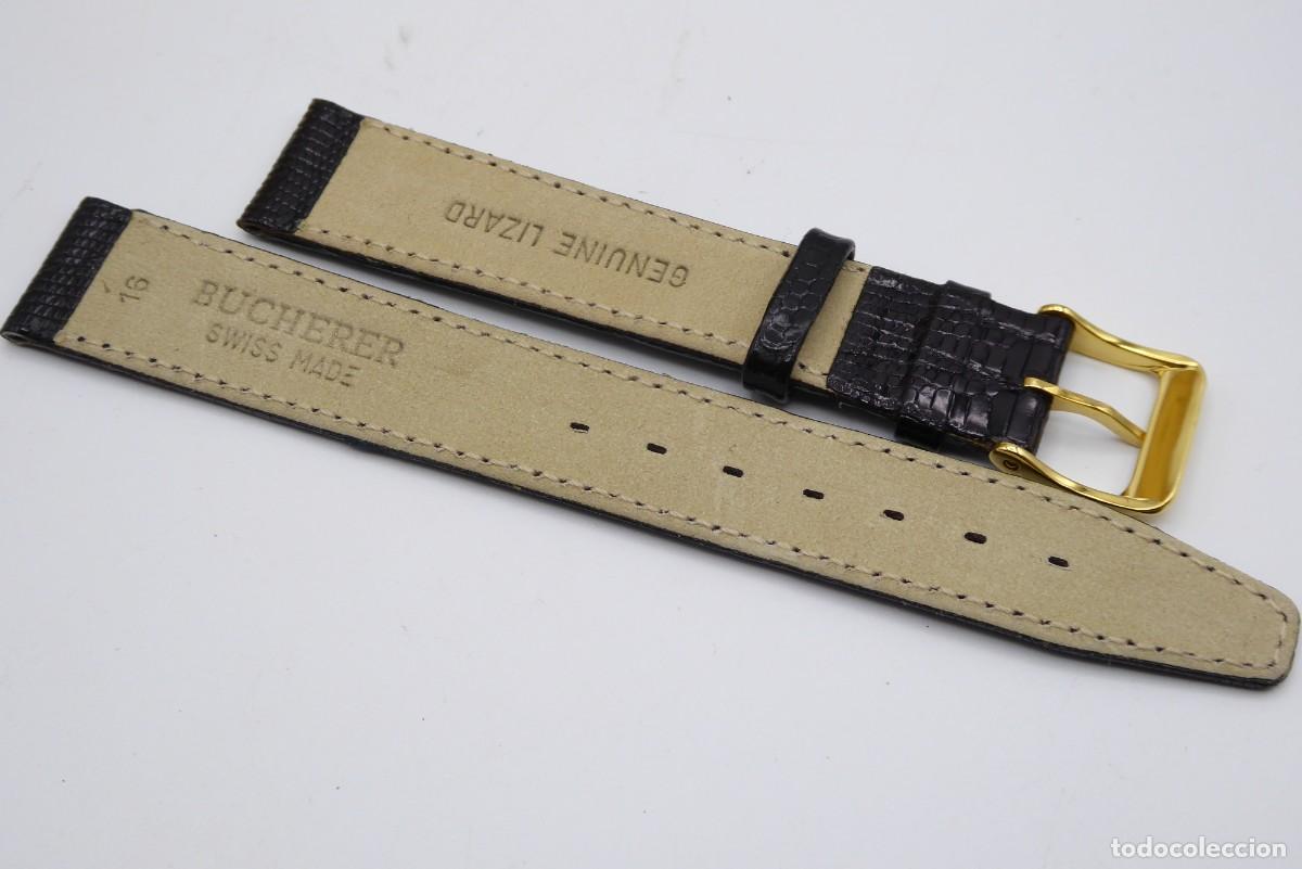 Recambios de relojes: Bucherer Lizard leather strap 16mm - Foto 2
