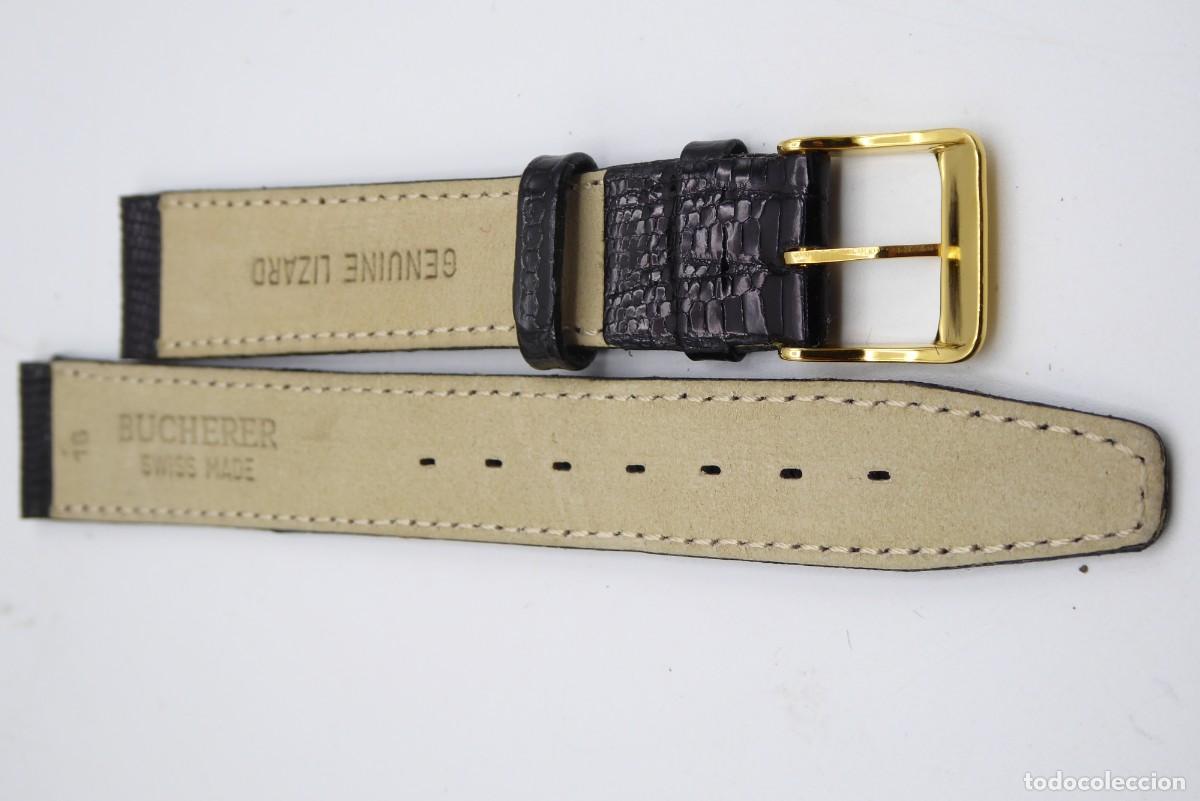 Recambios de relojes: Bucherer Lizard leather strap 16mm - Foto 3