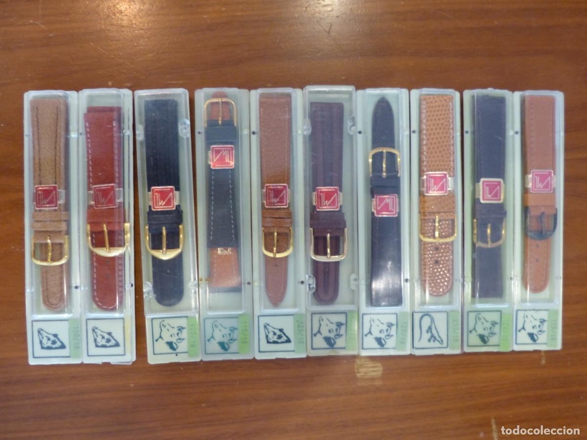 Recambios de relojes: Lote Correas Reloj Piel LM vintage 18mm