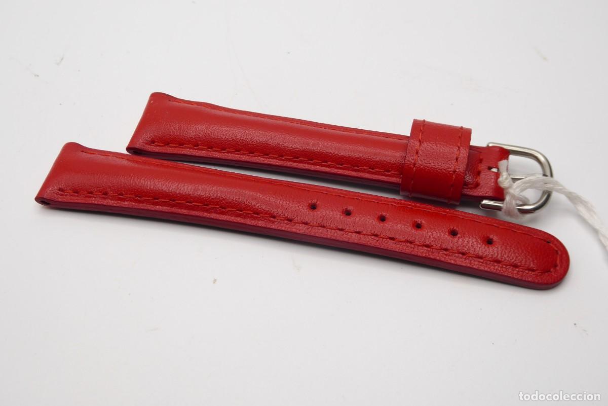 Spare Parts for Watches: Alain Silberstein red cow leather Strap 15mm