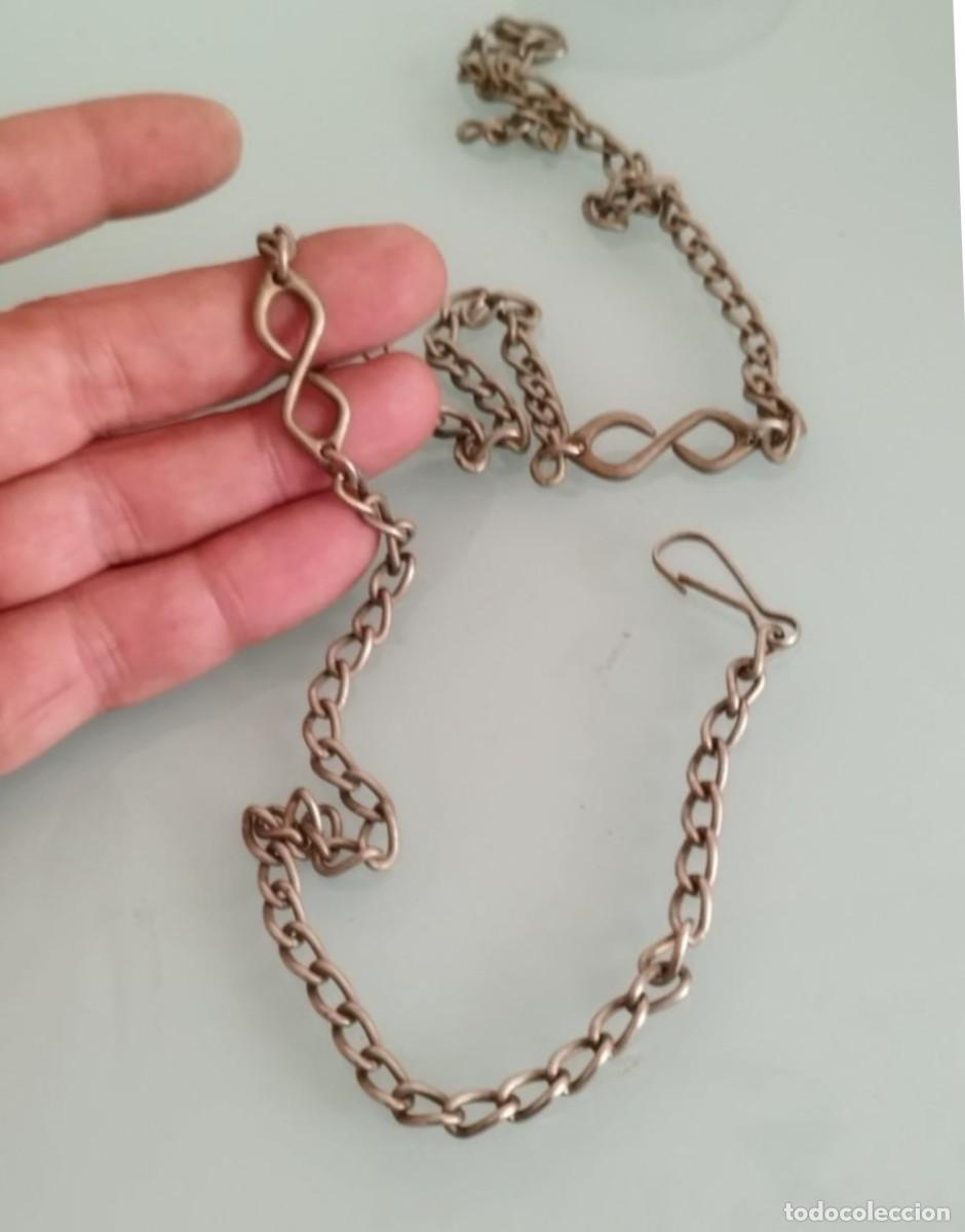 Recambios de relojes: Cadena Leontina Antigua para Reloj de Bolsillo con Cierre de Gancho y Eslabones en Forma de 8.