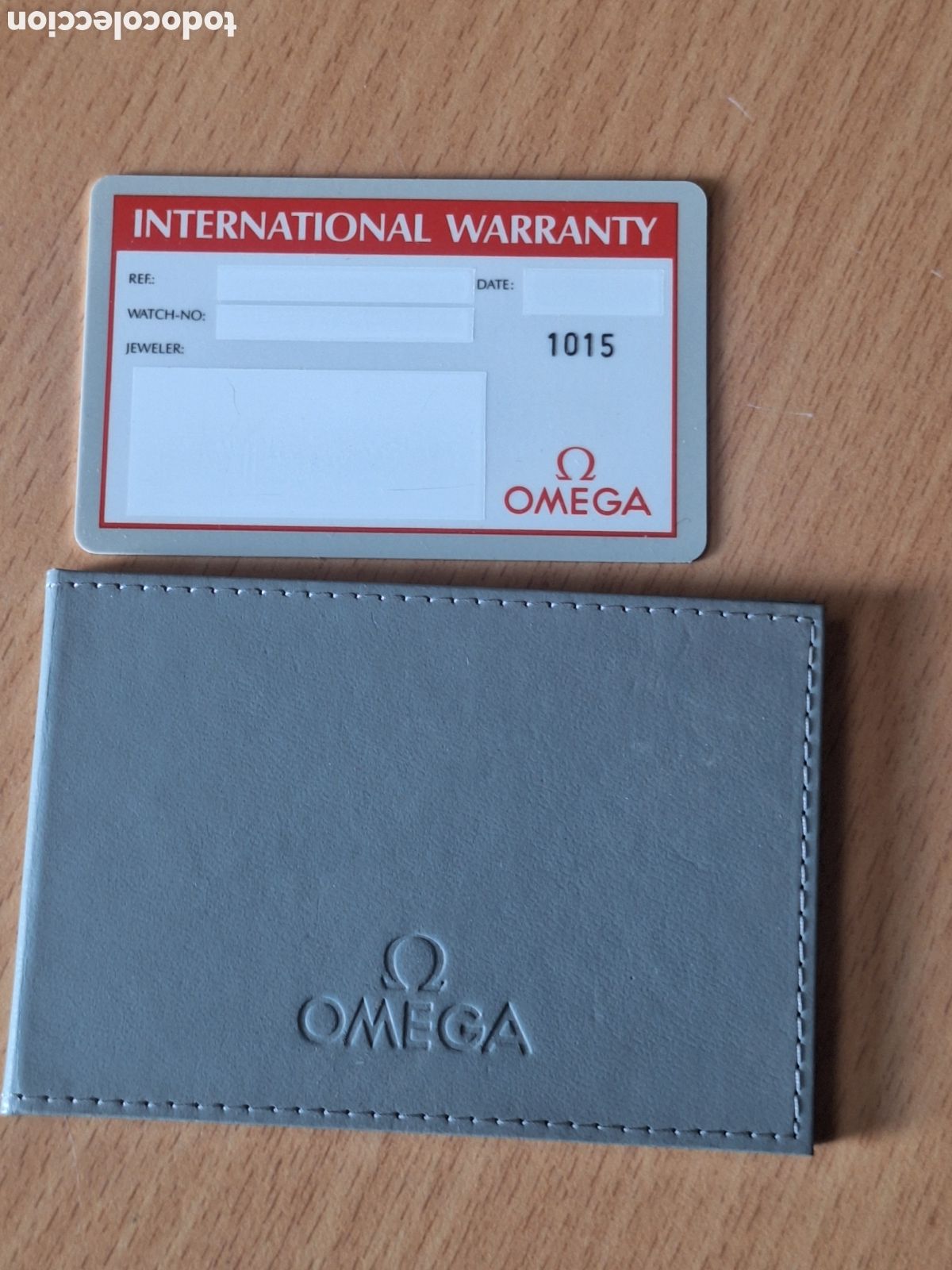 Recambios de relojes: Garant&iacute;a internacional Omega . Tarjeta de pl&aacute;stico.