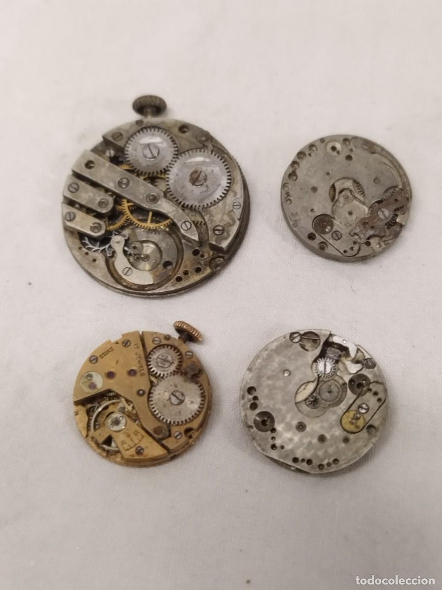 Recambios de relojes: Lote 4 maquinarias y movimientos de reloj mec&aacute;nico vintage. Para repuestos, restauraci&oacute;n, practicas.