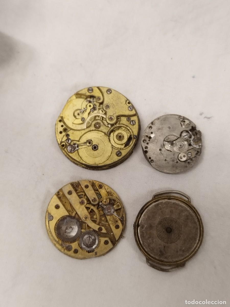 Recambios de relojes: Lote 4 maquinarias y movimientos de reloj mec&aacute;nico vintage. Para repuestos, restauraci&oacute;n, practicas.