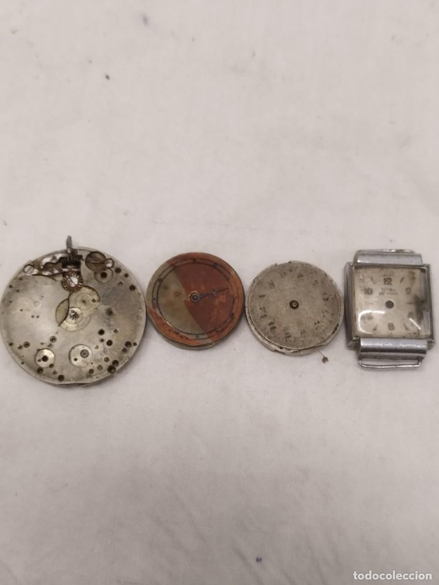 Recambios de relojes: Lote 4 maquinarias y movimientos de reloj mec&aacute;nico vintage. Para repuestos, restauraci&oacute;n, practicas.