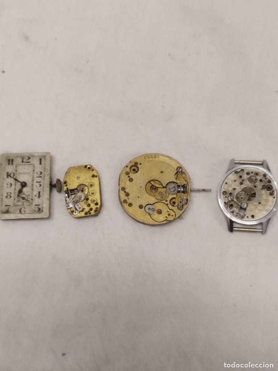 Recambios de relojes: Lote 4 maquinarias y movimientos de reloj mec&aacute;nico vintage. Para repuestos, restauraci&oacute;n, practicas.