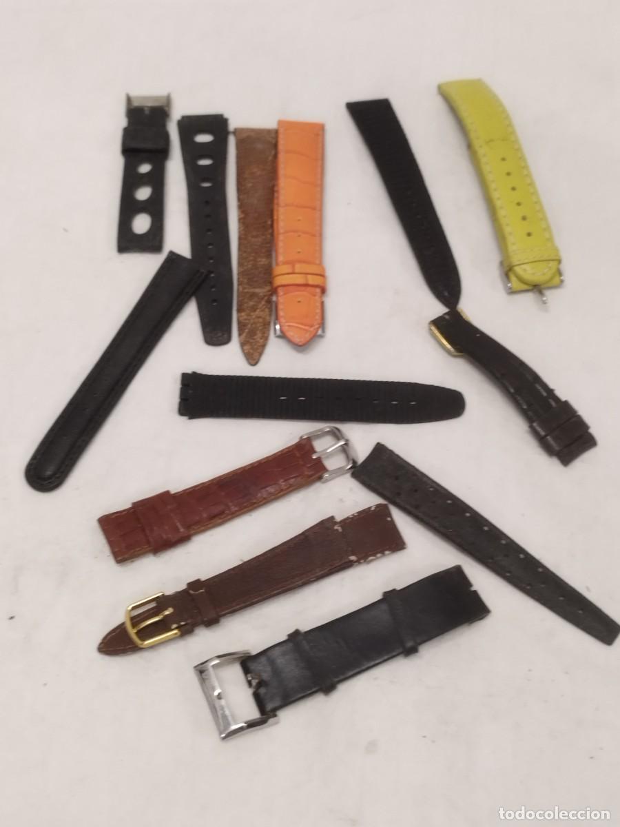 Recambios de relojes: Lote de correas de reloj de pulsera. Parejas y desparejadas, ver fotos.