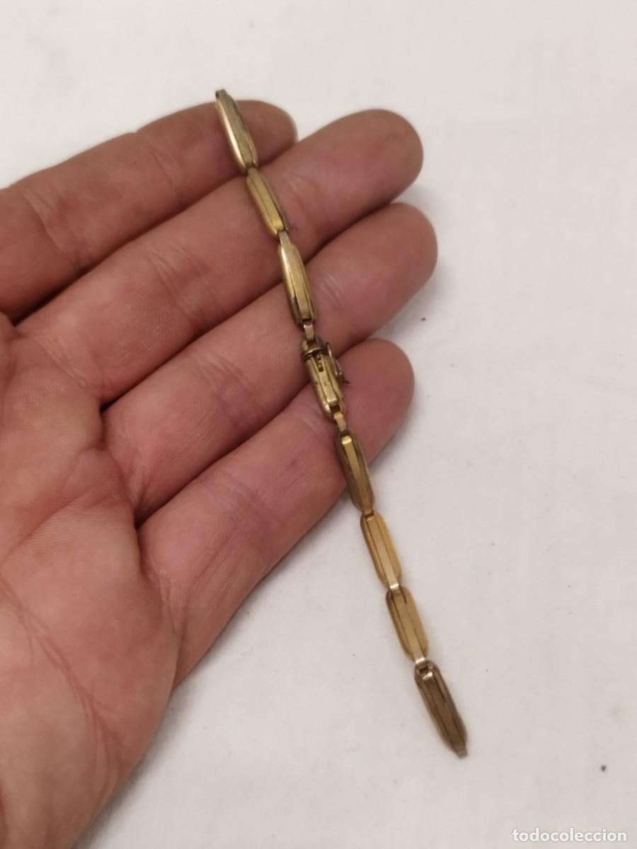 Recambios de relojes: Antigua Correa de Reloj, Eslabones Tubulares Barra Art D&eacute;co.