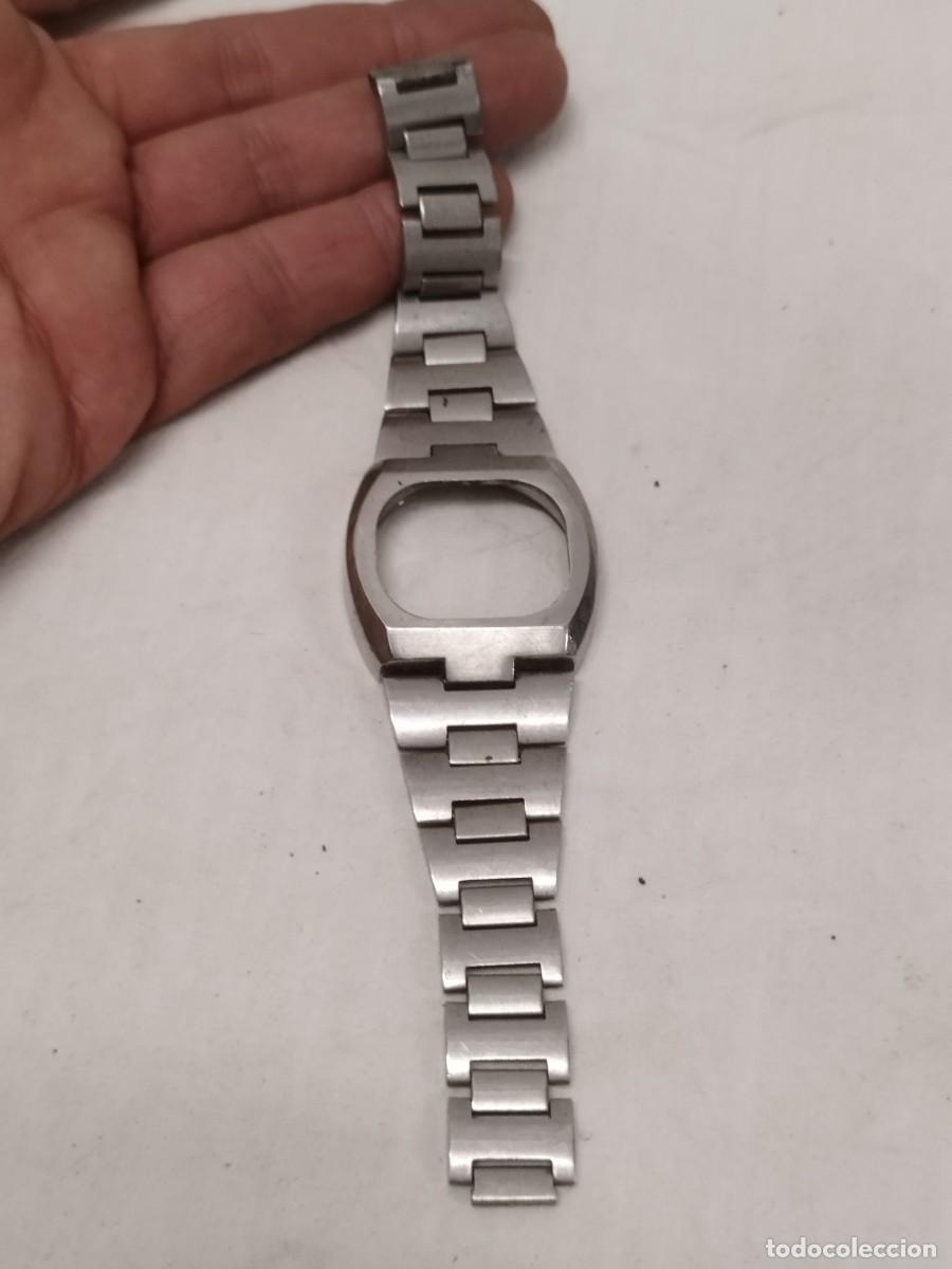 Recambios de relojes: Caja y Brazalete Integrado Vintage de Acero Inoxidable - Para Reloj de los A&ntilde;os 70. A identificar.