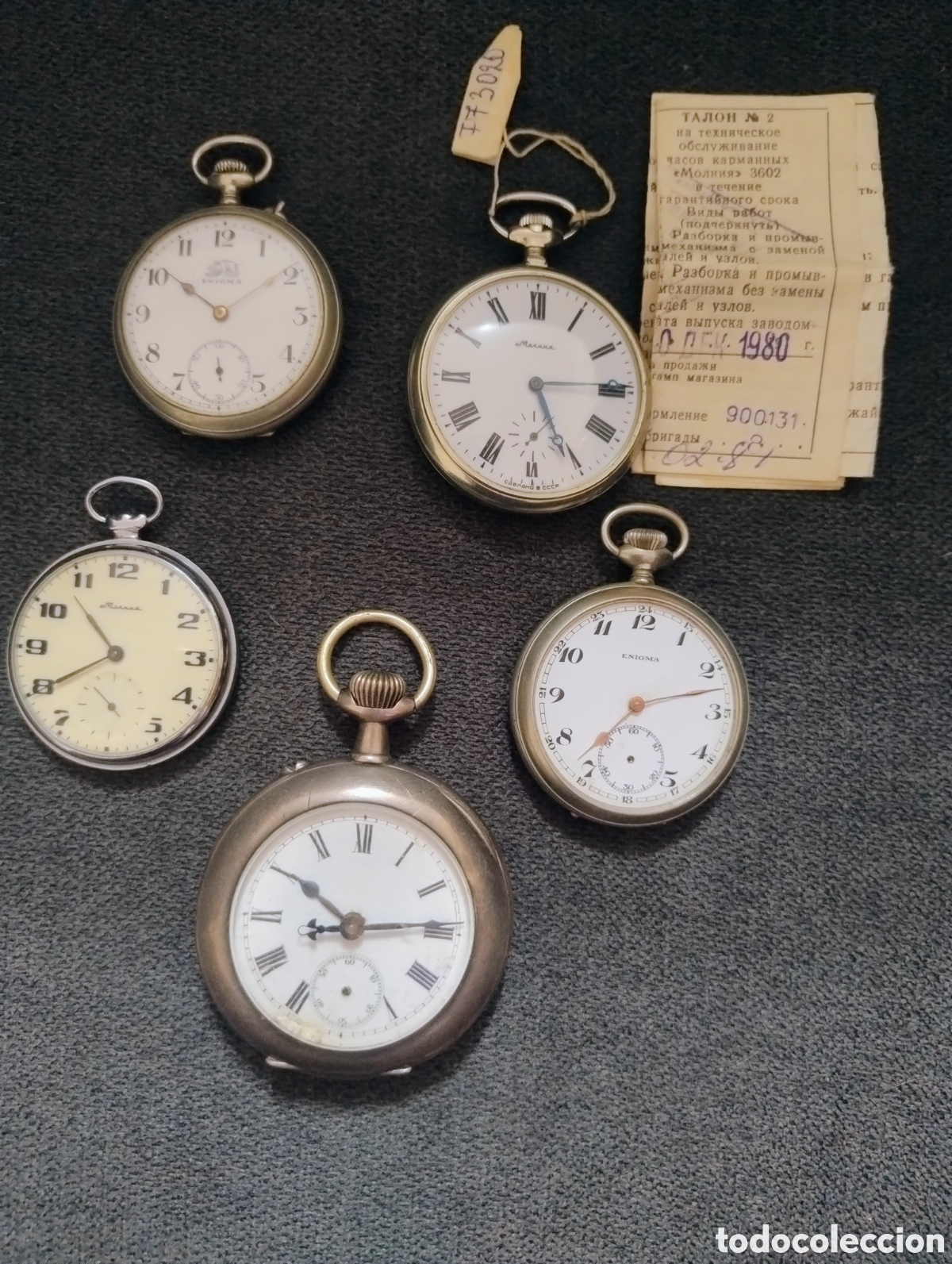 Recambios de relojes: Lote de 5 relojes de bolsillo antiguos