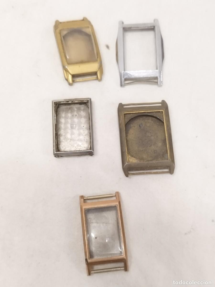 Recambios de relojes: Lote De 5 Cajas De Reloj Vintage Tipo Tank Antiguas Para Repuestos / Restaurar. Art Deco.