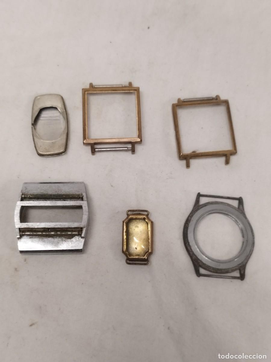 Recambios de relojes: Lote Cajas De Reloj Vintage Y Fornituras De Metal Para Restaurar.