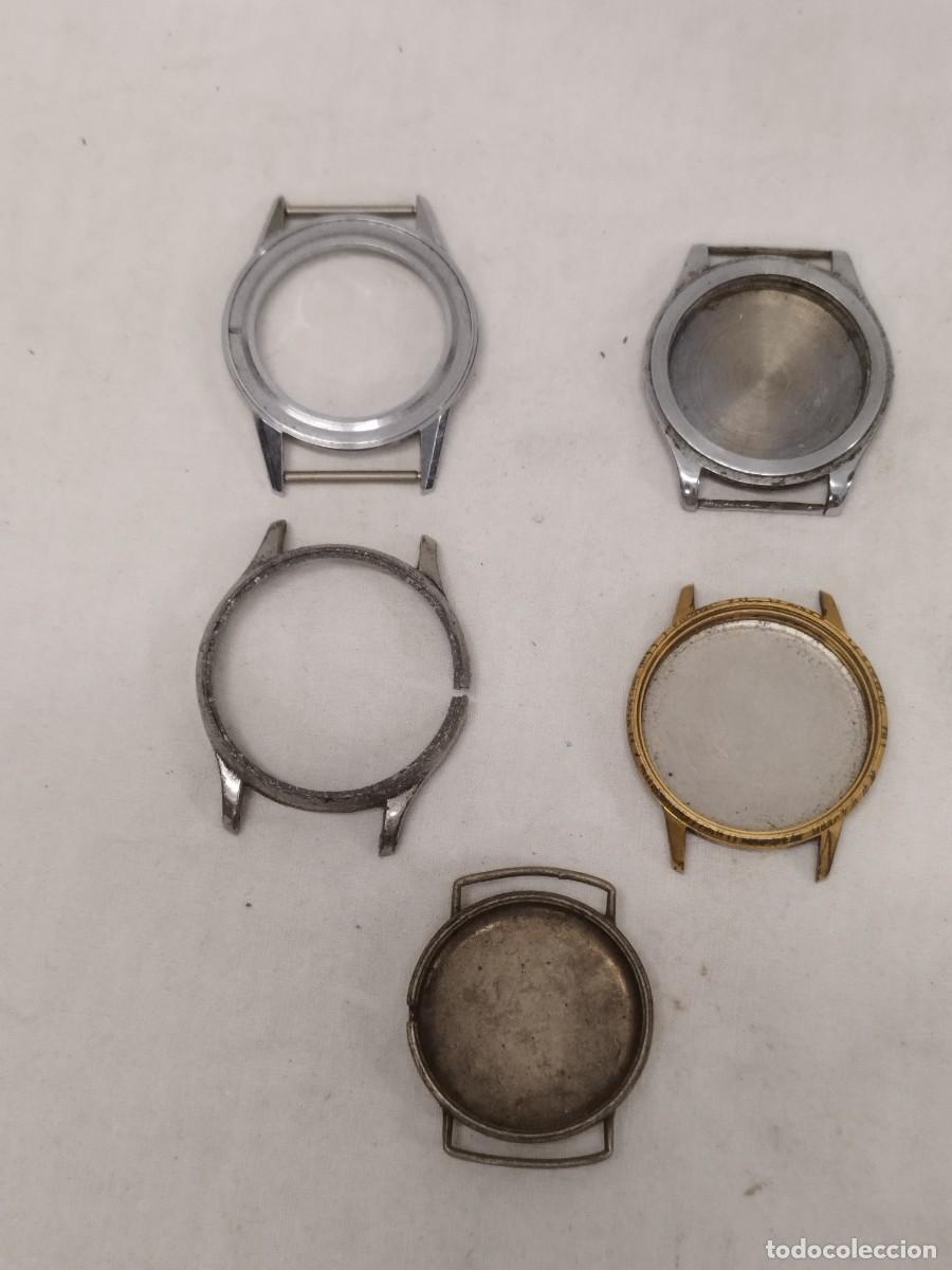 Recambios de relojes: Lote 5 Cajas de Reloj Antiguas.Tipo Trinchera y Vintage.