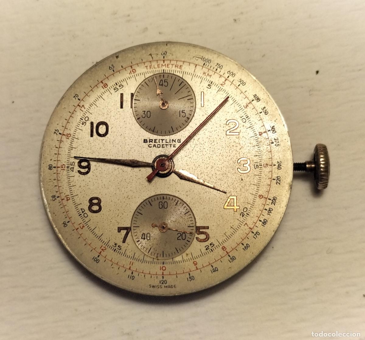 Recambios de relojes: MAQUINARIA Y PIEZAS RELOJ BREITLING CADETTE CHRONOGRAPH (FUNCIONANDO PERFECTAMENTE).