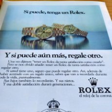 Relojes - Rolex: RECORTES - 1988 - PUBLICIDAD - ROLEX - JOYERÍA ADAO, MADRID. Lote 356954655