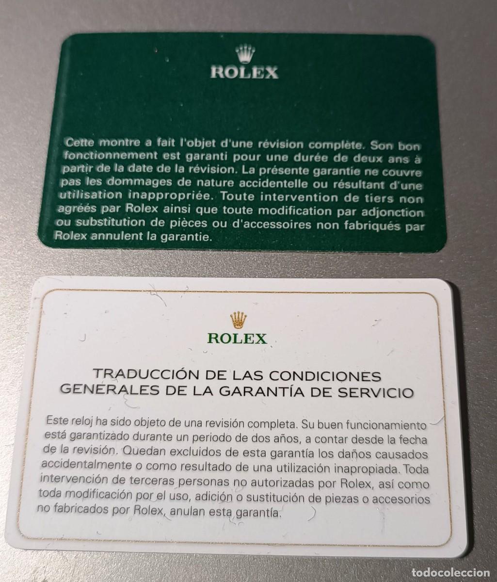 Relojes - Rolex: ROLEX TARJETAS DE GARANT&Iacute;A Y REVISI&Oacute;N. - Foto 2