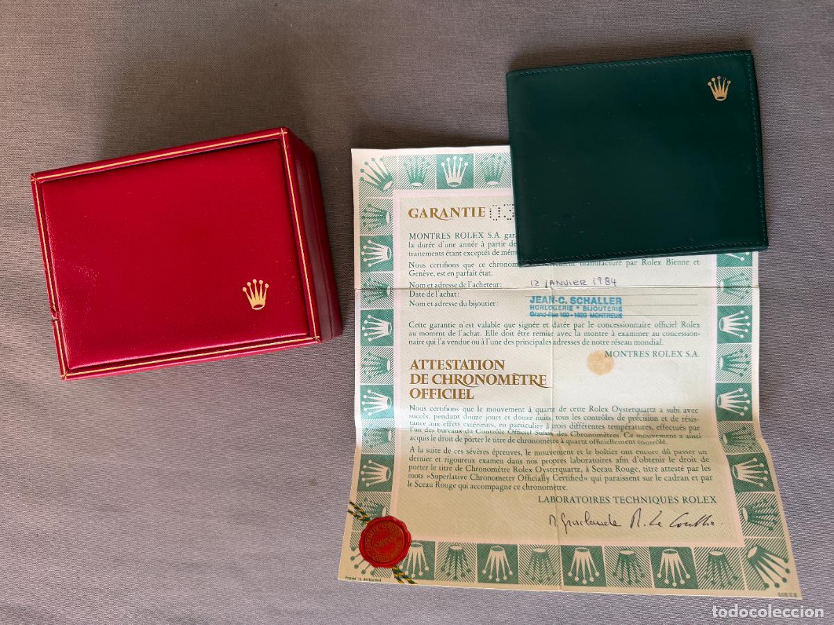 Relojes - Rolex: Rolex lote de caja 14.00.02 , cartera y certificado del modelo 19018 Day-Date Oysterquartz de 1984