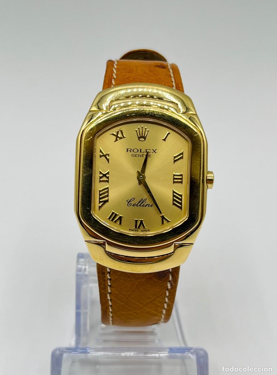 Relojes - Rolex: Rolex Cellini Oro 18K Ref 6633 Reloj Vintage Unisex Quartz Caja Oro Hebilla Oro Descatalogado