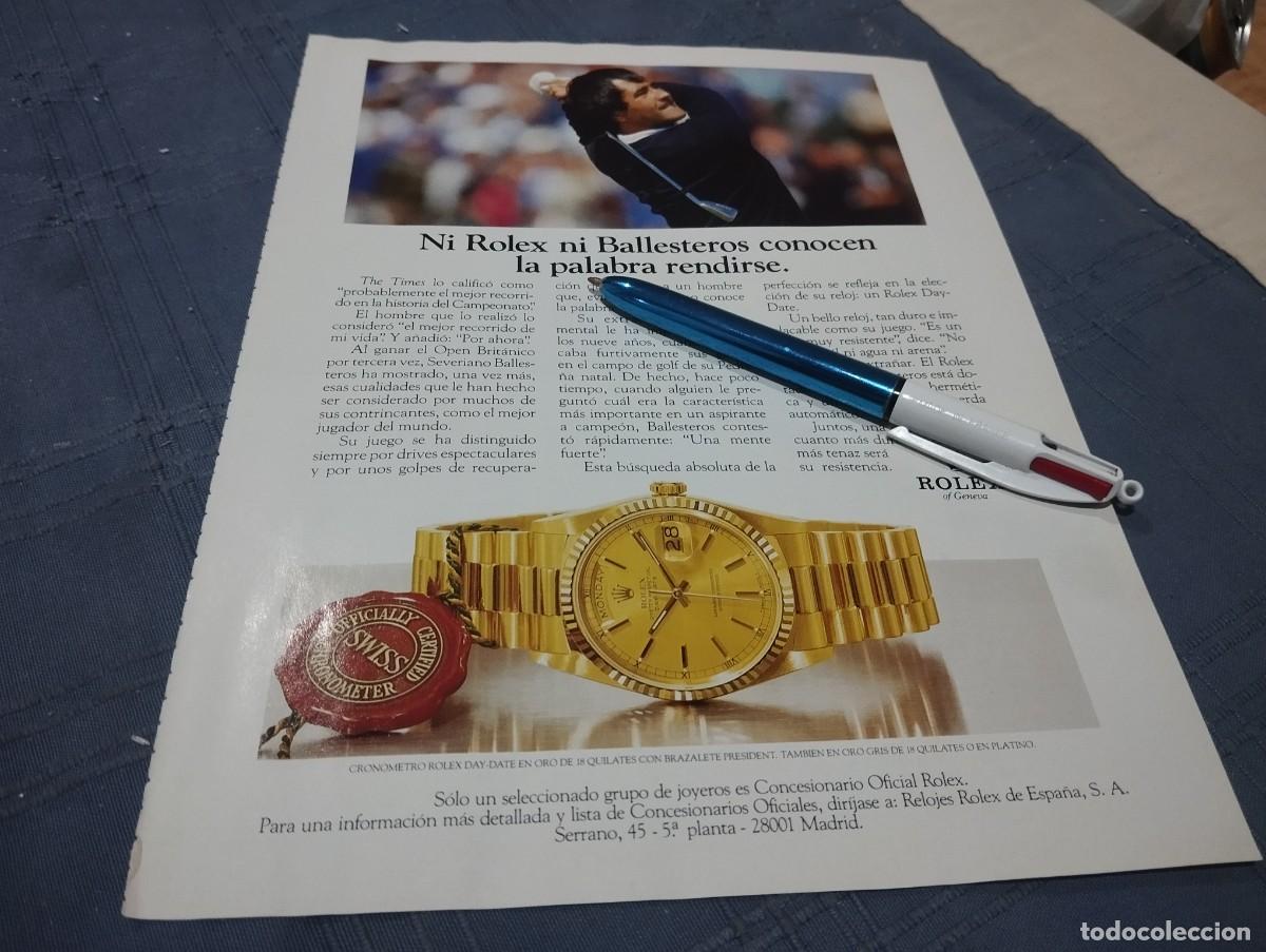 Relojes - Rolex: RELOJ ROLEX ANUNCIO PUBLICIDAD REVISTA 1991 BONITO PARA ENMARCAR