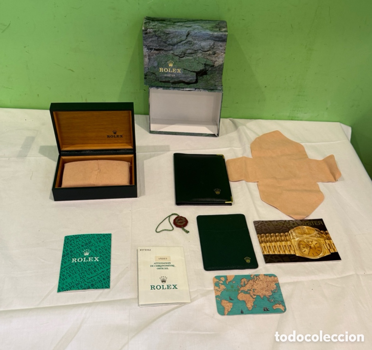Relojes - Rolex: Lote ROLEX Oyster vintage 1996-1997 &ndash; Caja, cartera, tarjetero, documentaci&oacute;n y accesorios