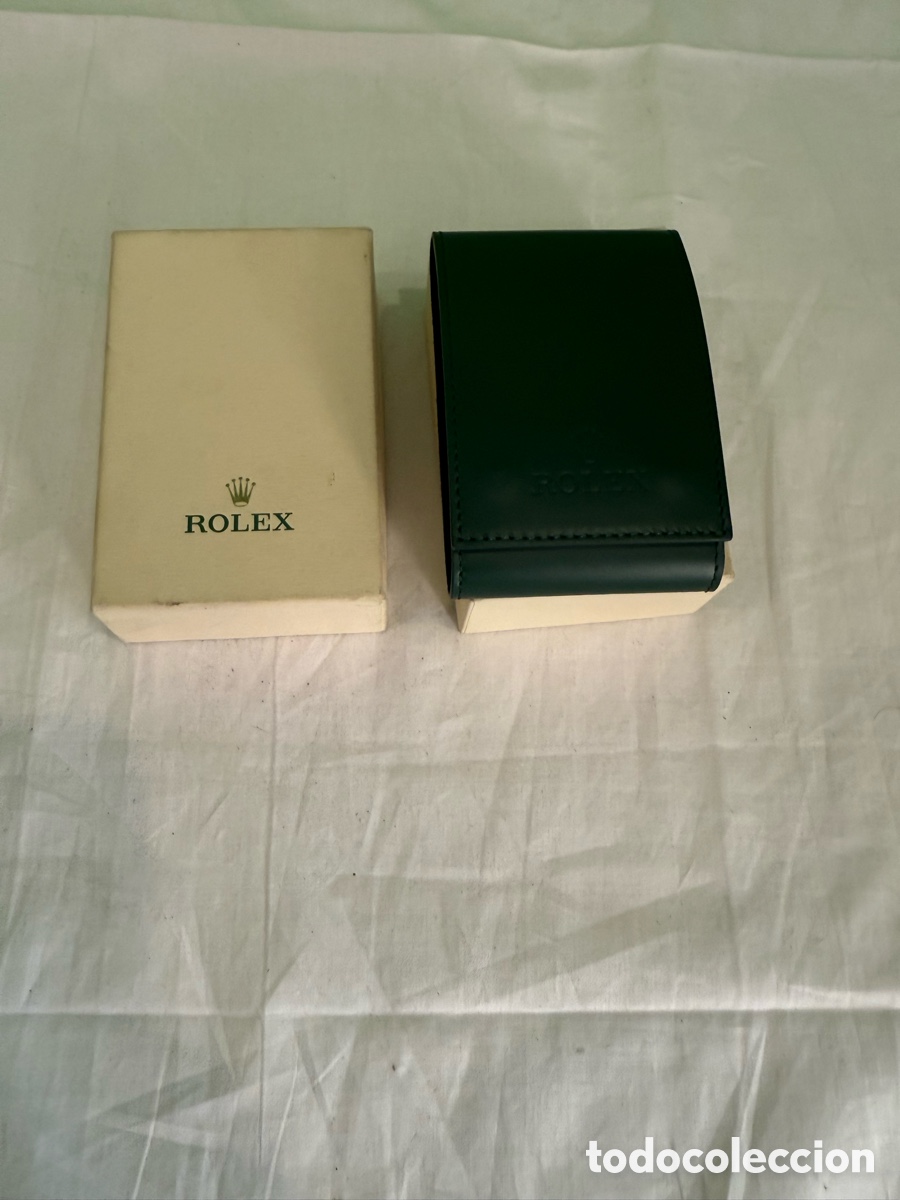 Relojes - Rolex: Estuche de Viaje Rolex para Reloj &ndash; Cuero Verde &ndash; Caja Original