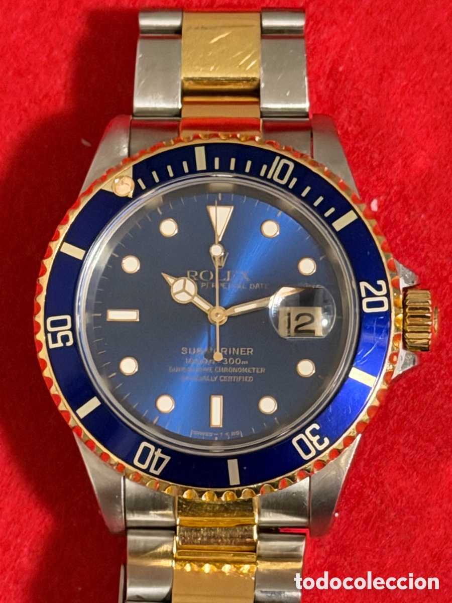 Relojes - Rolex: Reloj autom&aacute;tico Rolex Submariner, mixto, modelo 16.613, esfera color p&uacute;rpura.