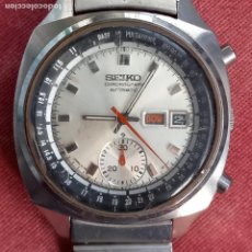 Relojes - Seiko: SEIKO CHRONOGRAPH AUTOMATIC 6139-6022 PULSATION VINTAGE WHITE DIAL MEN'S WATCH. Lote 380382009