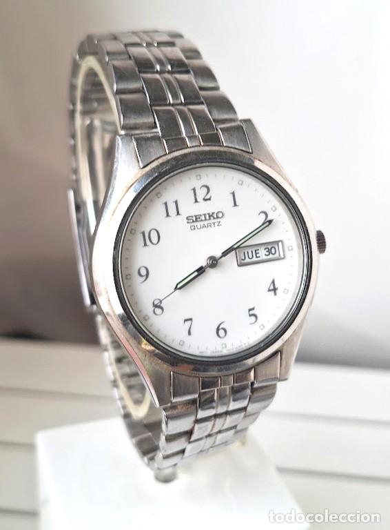 Relojes - Seiko: Reloj Seiko Acero Calendario 7N43-9041 A&ntilde;os 90