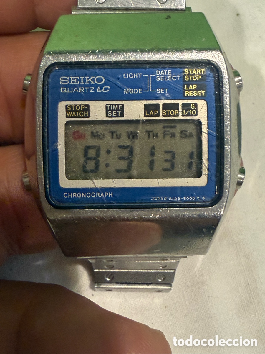Relojes - Seiko: Reloj Seiko Quartz LC Chronograph vintage digital caballero funcionando