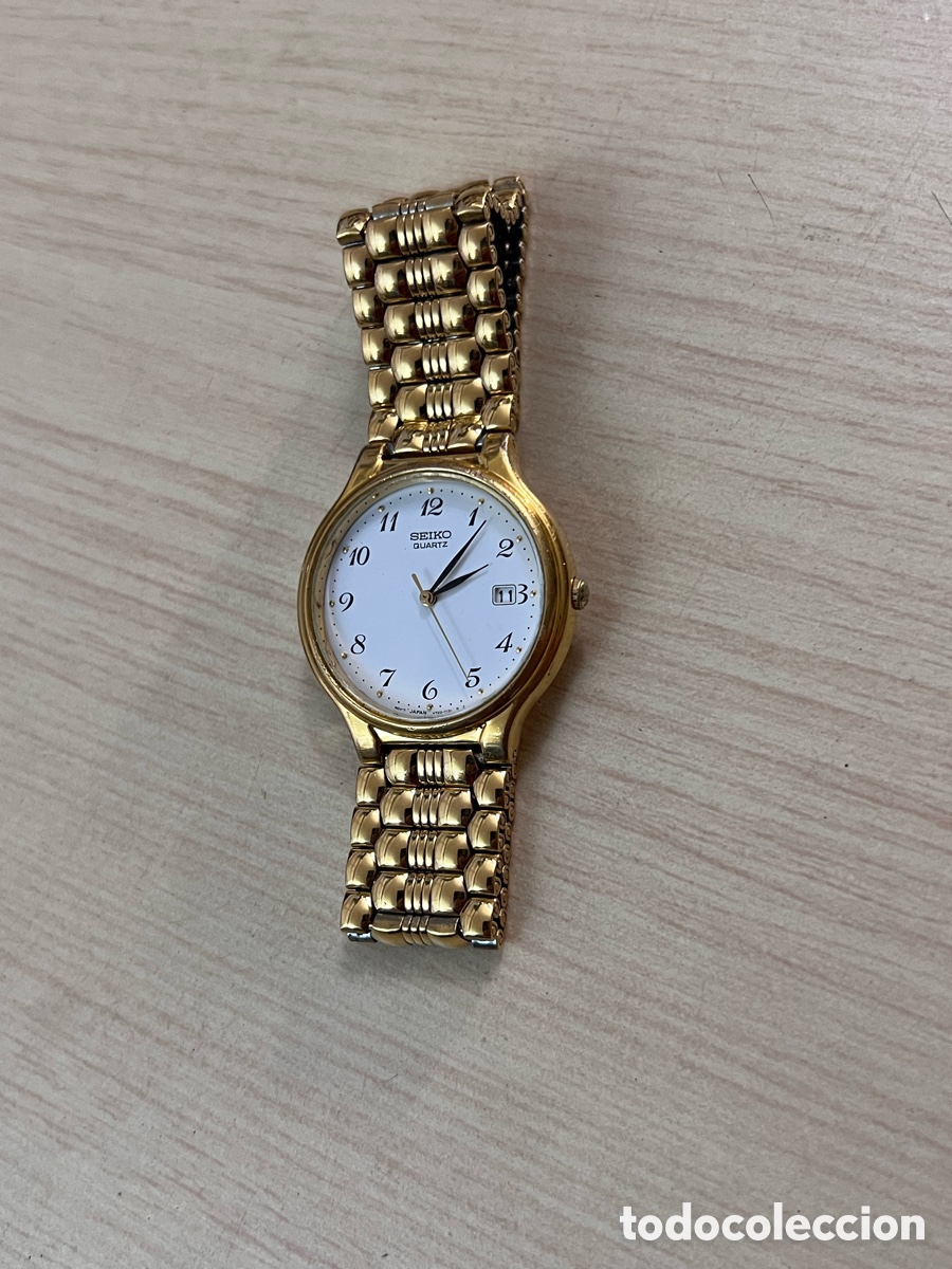 Relojes - Seiko: ✅ reloj SEIKO Calendario dorado hombres vintage