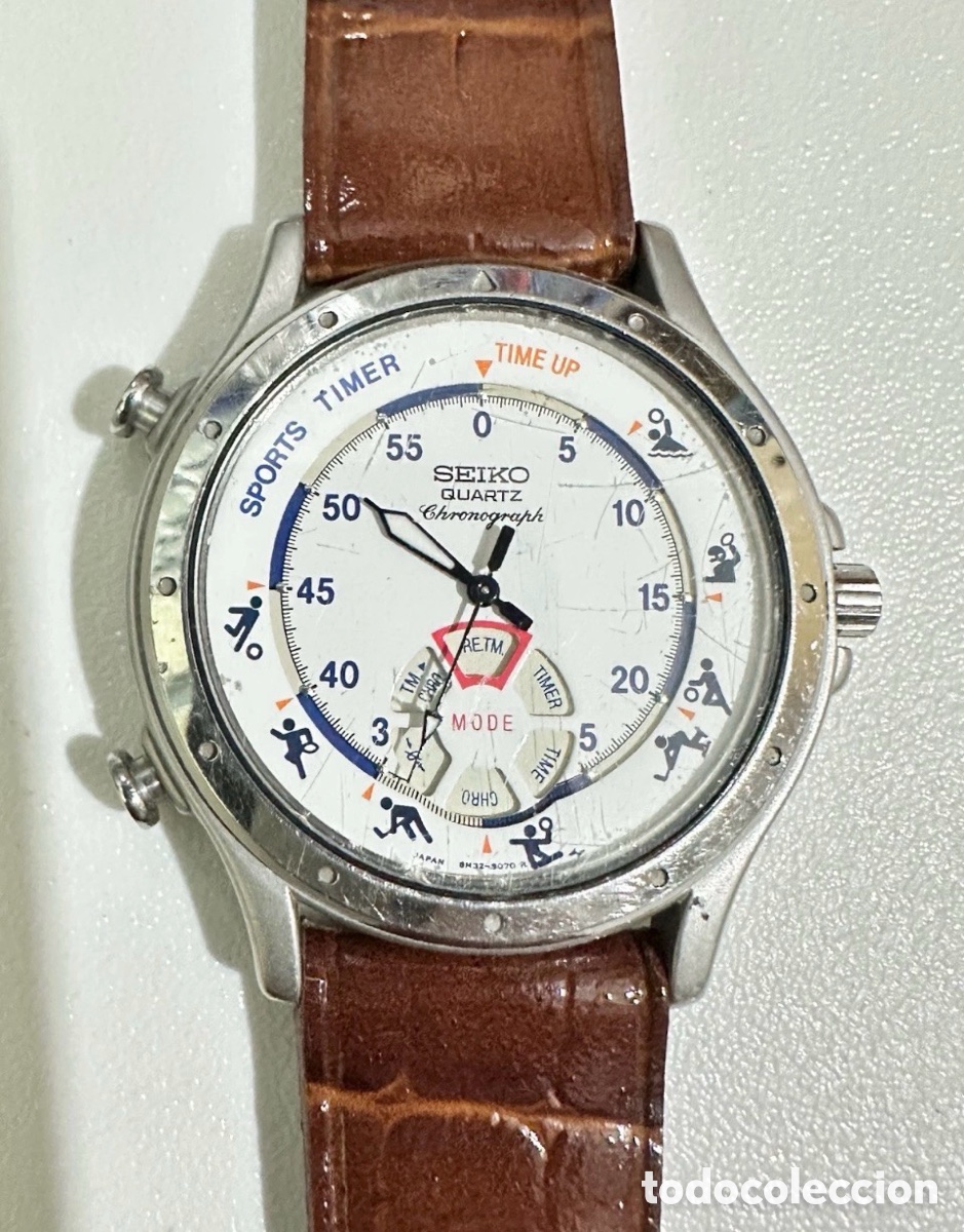 Relojes - Seiko: Reloj SEIKO 8M32-8030 Sports Chronograph Jap&oacute;n Vintage