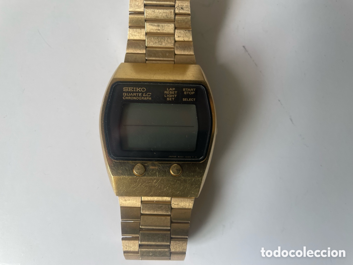Relojes - Seiko: Seiko Quartz LC Cron&oacute;grafo M159-5028 Dorado A&ntilde;os 70 Sin Probar