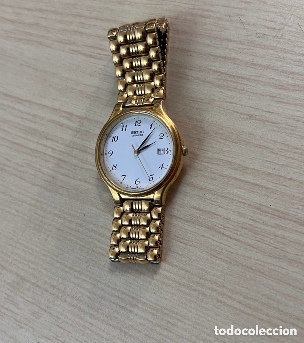 Relojes - Seiko: ✅ reloj SEIKO Calendario dorado hombres vintage