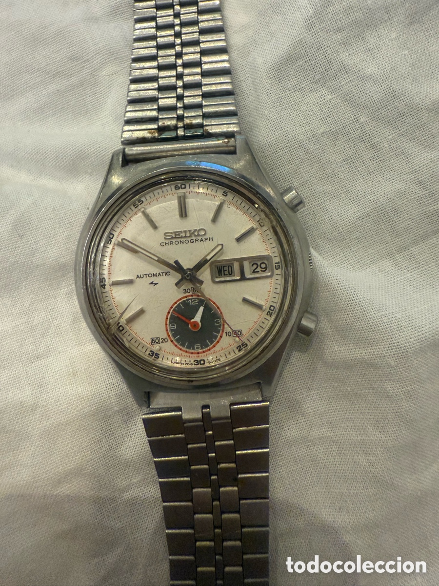 Relojes - Seiko: Seiko Cron&oacute;grafo Autom&aacute;tico 7016-8000 Calibre 7016A 17 Rub&iacute;es (1970-1972)