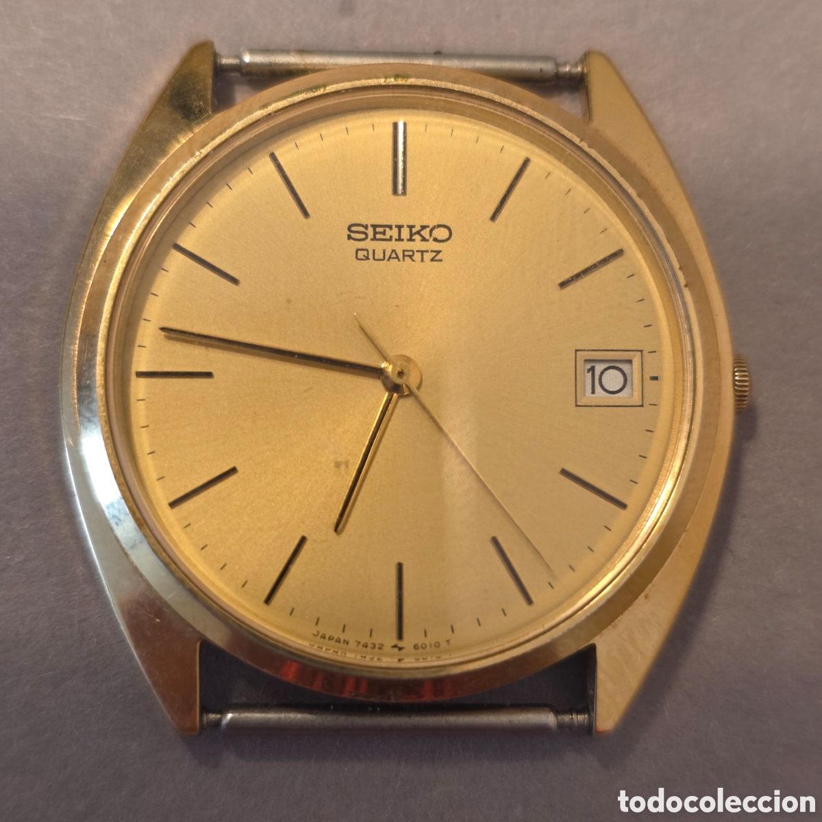Relojes - Seiko: Reloj Seiko Quartz 7432-8020 (A&ntilde;o 1983) &ndash; Chapado en Oro &ndash; Incluye Hebilla Original Seiko