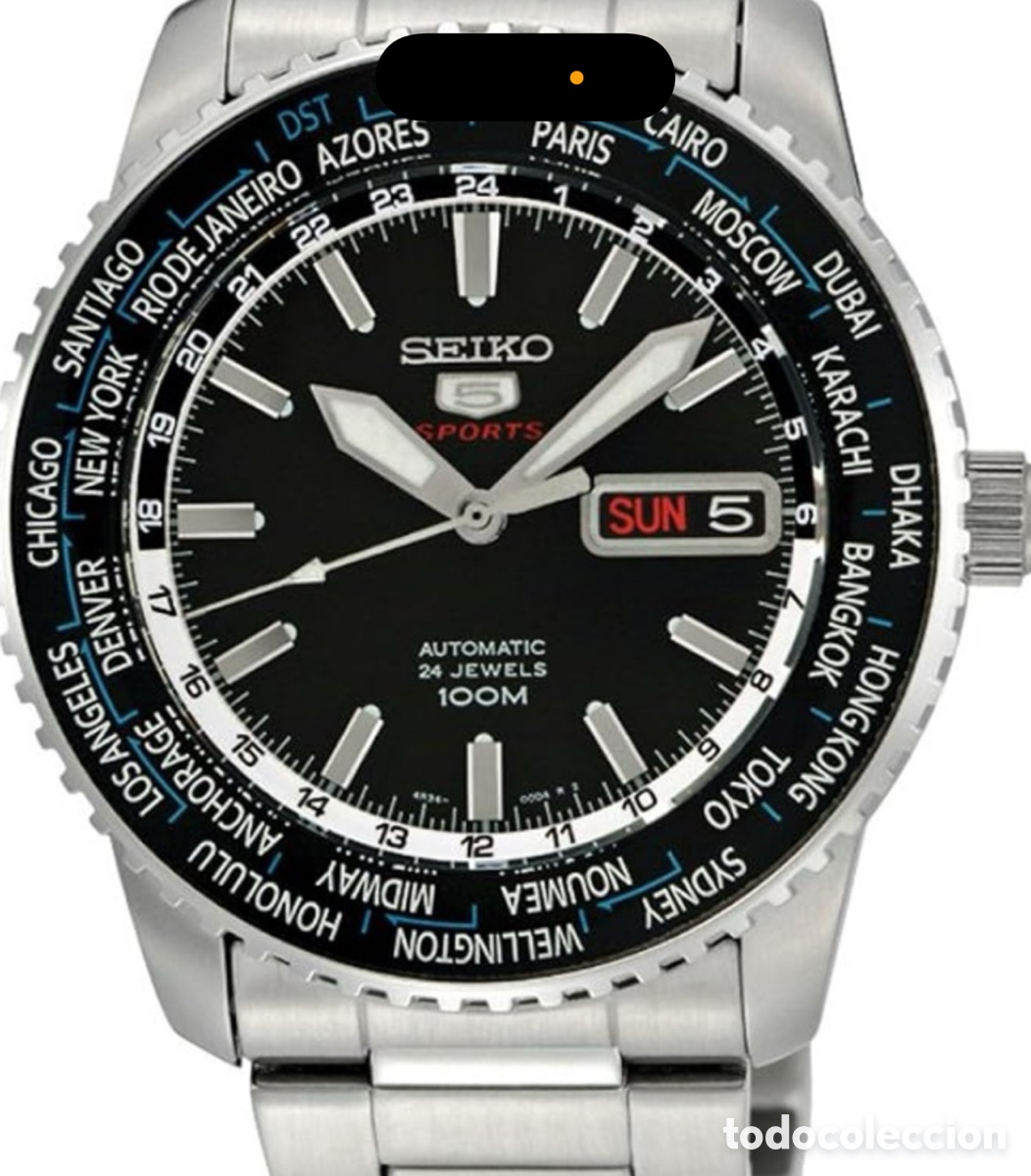 Relojes - Seiko: Seiko 5 Sports World Time SRP127K1 Autom&aacute;tico 4R36 &ndash; 24 Jewels &ndash; 100M &ndash; Made in Japan