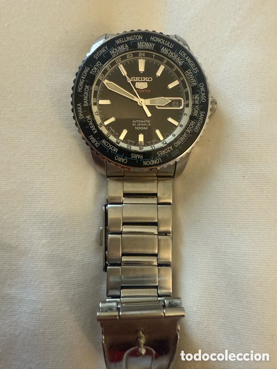 Relojes - Seiko: Seiko 5 Sports World Time SRP127K1 Autom&aacute;tico 4R36 &ndash; 24 Jewels &ndash; 100M &ndash; Made in Japan