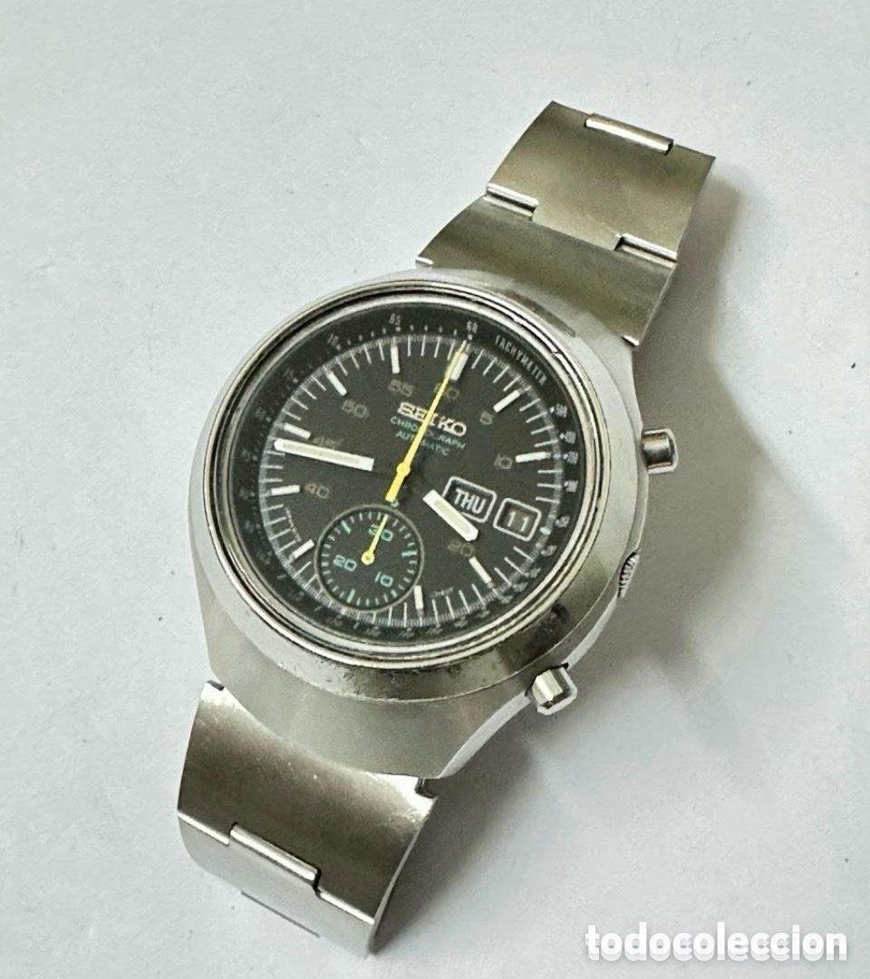 Orologi - Seiko: Reloj SEIKO 6139-7100 Chronograph Calendario Acero Inoxidable Jab&oacute;n Vintage